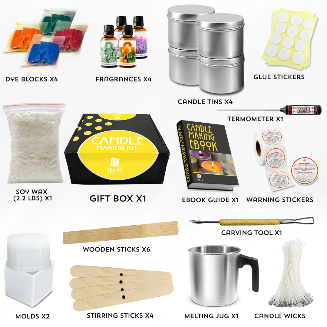  Kit de fabricación de velas para adultos, Haz tu propio kit de  velas, Kit para hacer velas, 2 libras de cera de vela de soja