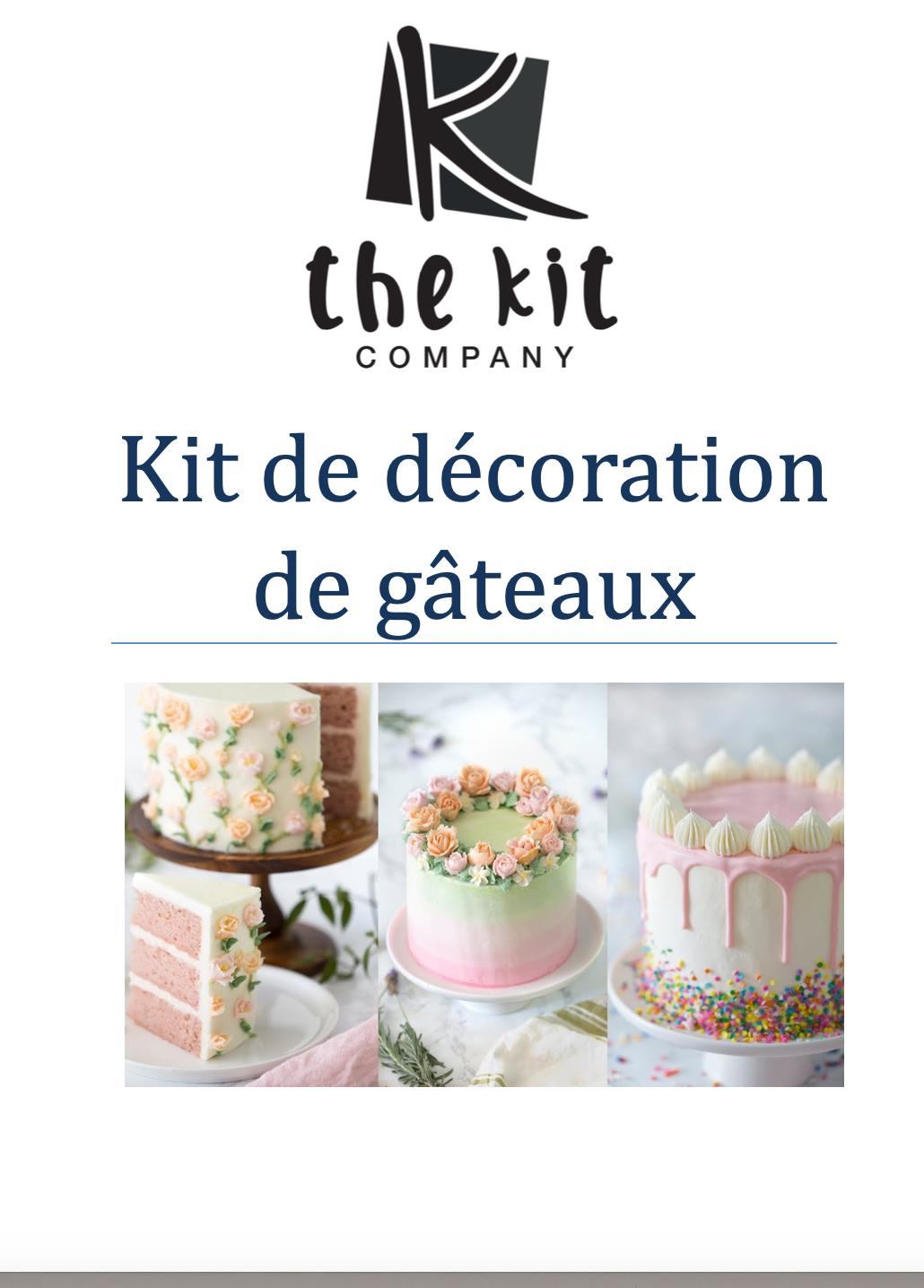 Cake Decorating Kit User Guide - French