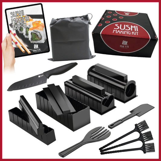 GAWIRO Sushi Making Kit 13 Pieces Pro Sushi Kit Chef's sushi Knife with  Sushi Cutting Mold-Avocado Slicer-Basting Brush-Spatula & Serving Fork  Perfect